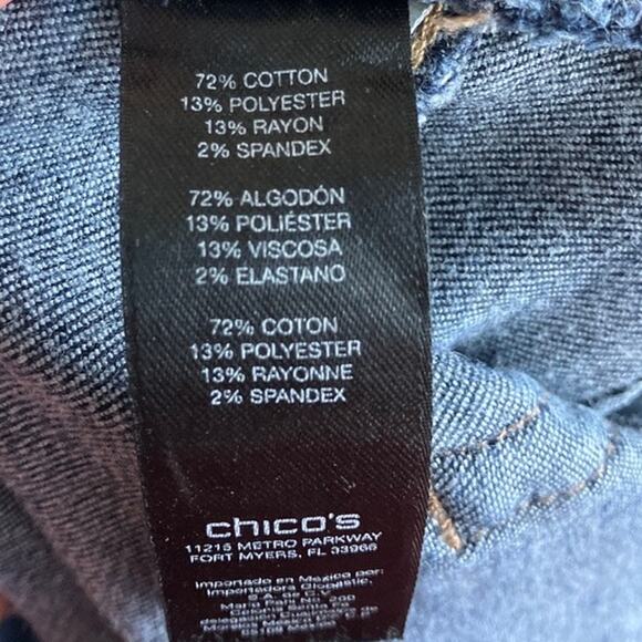 Chicos Womens Jeans Blue Mid Rise So Slimming Lifting Straight Stretch 1 - Picture 5 of 11